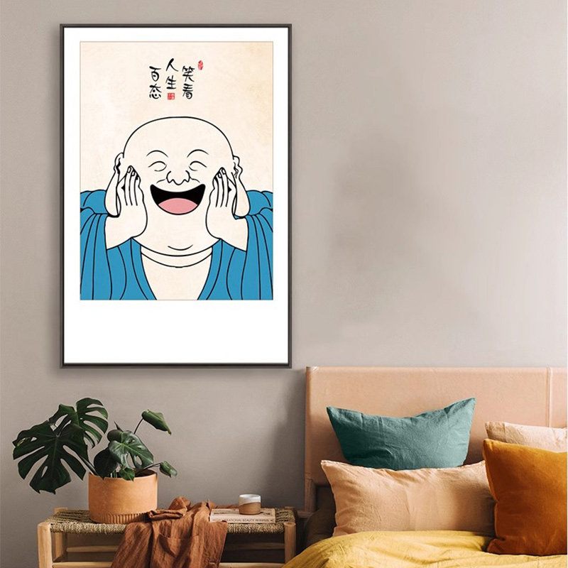 MAITREYA BUDDHA ZEN TEA ROOM 장식 그림 의미 좋은 거실 데스크탑 그림 소파 배경 그림 입구 교수형 그림 세로 버전