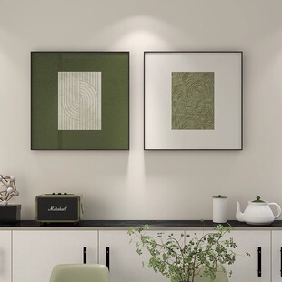 餐厅装饰画轻奢高级感绿色餐桌客厅沙发背景墙壁卧室2025新款挂画