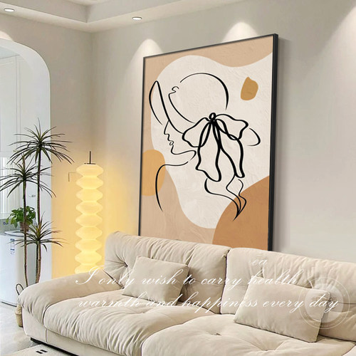 奶油客厅装饰画卧室画沙发背景画