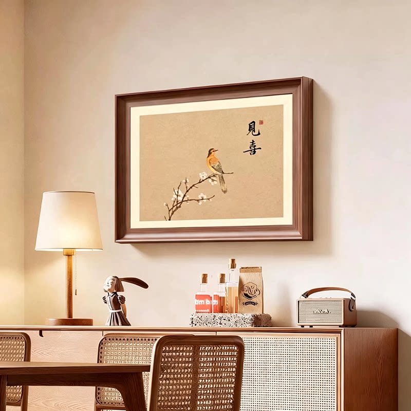 宋式美学电表箱装饰画配电箱电表盒挂画电源开关遮挡中式花鸟壁画