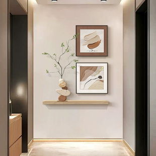 时来运转玄关装饰画入户正对门壁画侘寂风高级感客厅走廊过道挂画