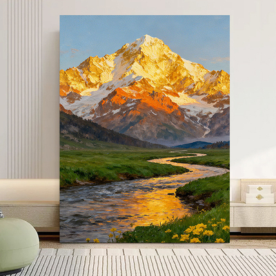 日照金山高级感治愈系客厅走廊画