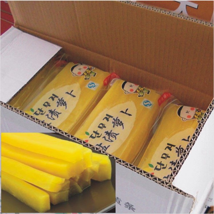 小伙子盐渍萝卜条500g韩式风味大根炸鸡酸甜黄萝卜条寿司紫菜包饭
