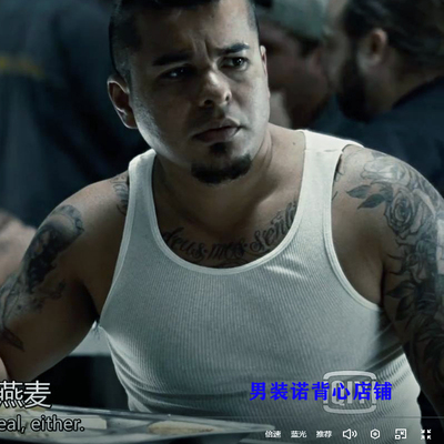 西海岸螺纹紧身弹性纯棉吸汗背心