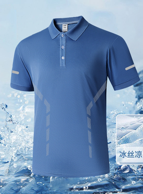速干冰丝短袖polo衫男款2025夏季薄款休闲商务高端上衣服t恤男士