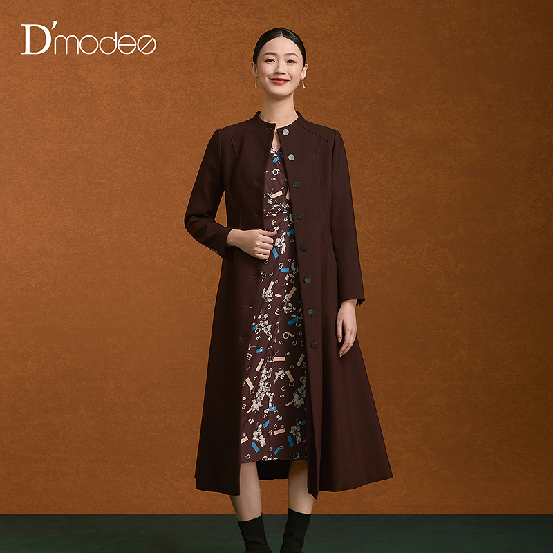 【商场同款】黛玛诗优雅风衣连衣裙女秋冬新款长袖外套MC07006253