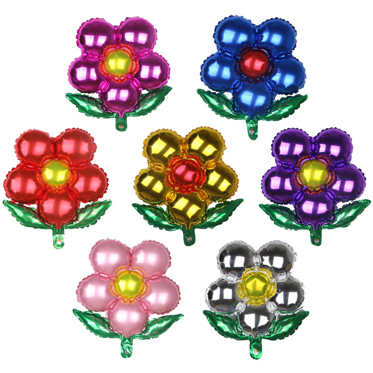 五瓣花铝膜气球小花铝箔气球国庆节中秋节生日派对结婚房装饰布置