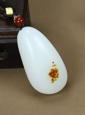 天然和田玉白玉随型手把件男士手玩件籽料石带皮原石羊脂白玉