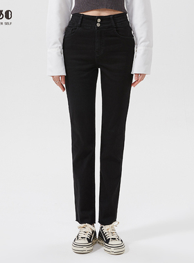 sp68中高腰直筒宽松牛仔裤女2024春秋季新款设计感爆款裤显瘦显高