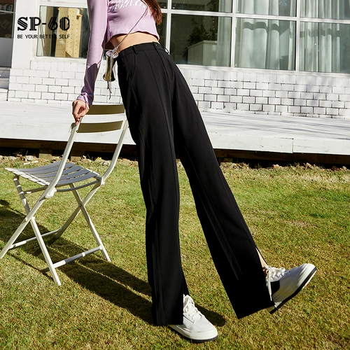 Весенние черные штаны, цветные штаны-клёш, оверсайз, высокая талия, свободный прямой крой, по фигуре