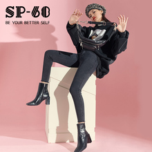 sp68烟灰色牛仔裤子女破洞2020年新款紧身显瘦弹力修身春季小脚裤
