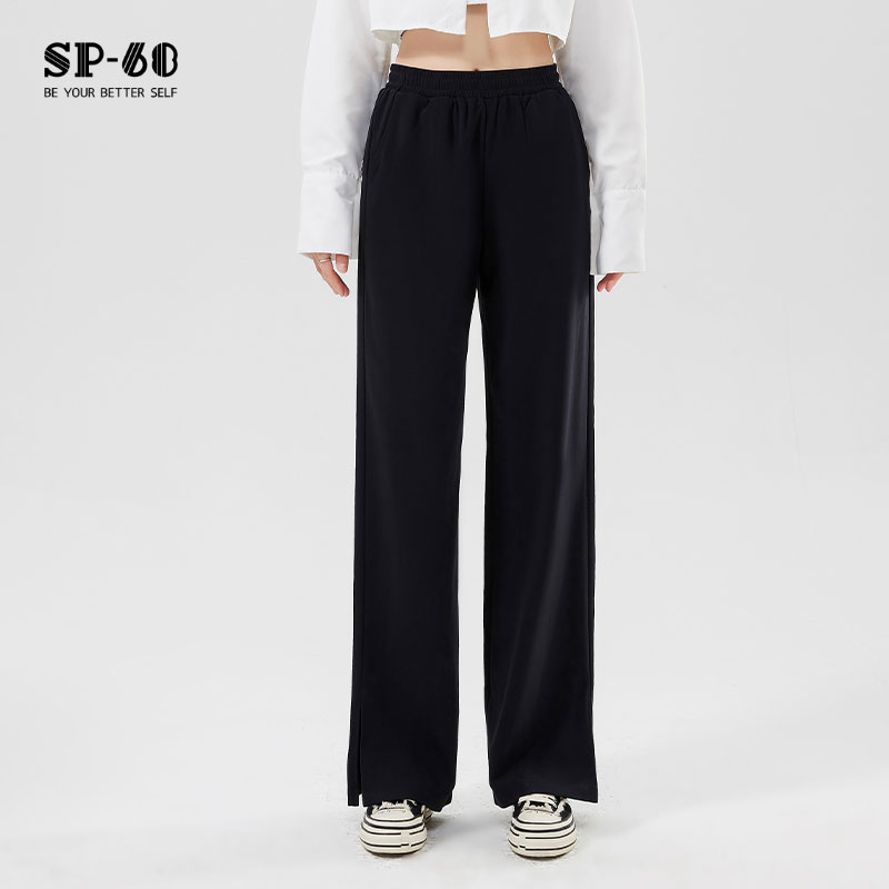 sp68开叉拖地垂感休闲裤