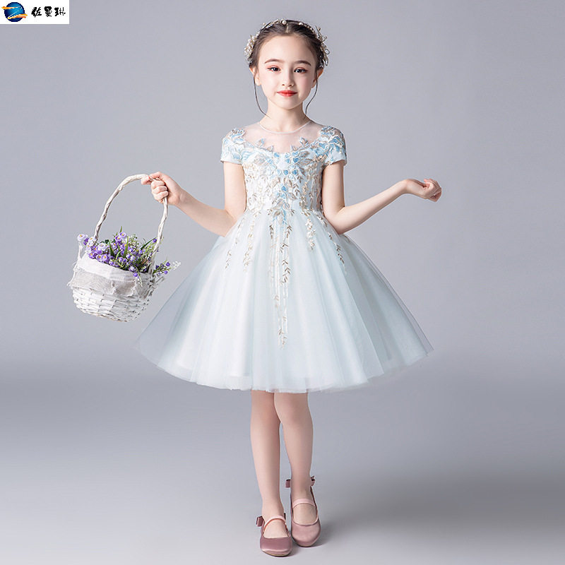 公主裙女童蓬蓬纱主持人钢琴表演服儿童婚纱生日小花童晚礼服