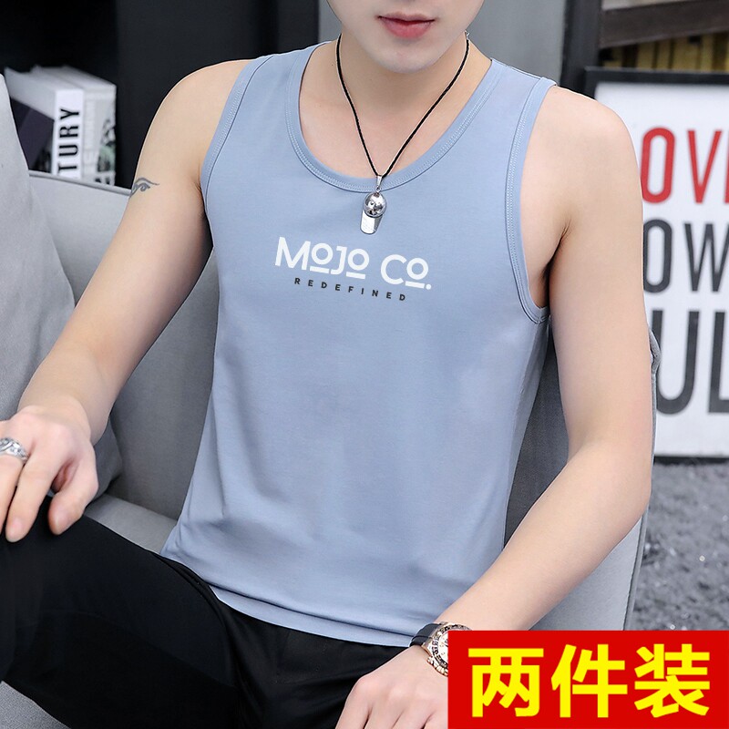 爽滑莱卡棉背心男士运动