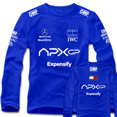 F1狂飙飞车电影赛车手APXGP赛车服休闲体恤纯棉长袖T恤衫训练队服