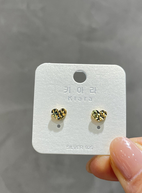 琪娅拉新款s925纯银精致气质立体车花迷你小爱心耳钉~约4.8+6.5mm