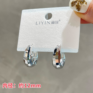 丽银新品 约12mm 主播自留强推爆闪蹦迪球水滴金属圆圈耳扣非银针