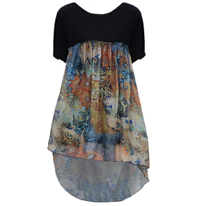 RM10479#夏装新款时尚大码女装高端贵夫人胖mm宽松遮肚洋气减龄连衣裙