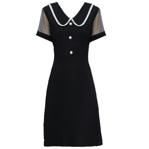 RM10478#大码女装2023年夏季新款连衣裙娃娃领遮肚显瘦洋气减龄裙子a字裙