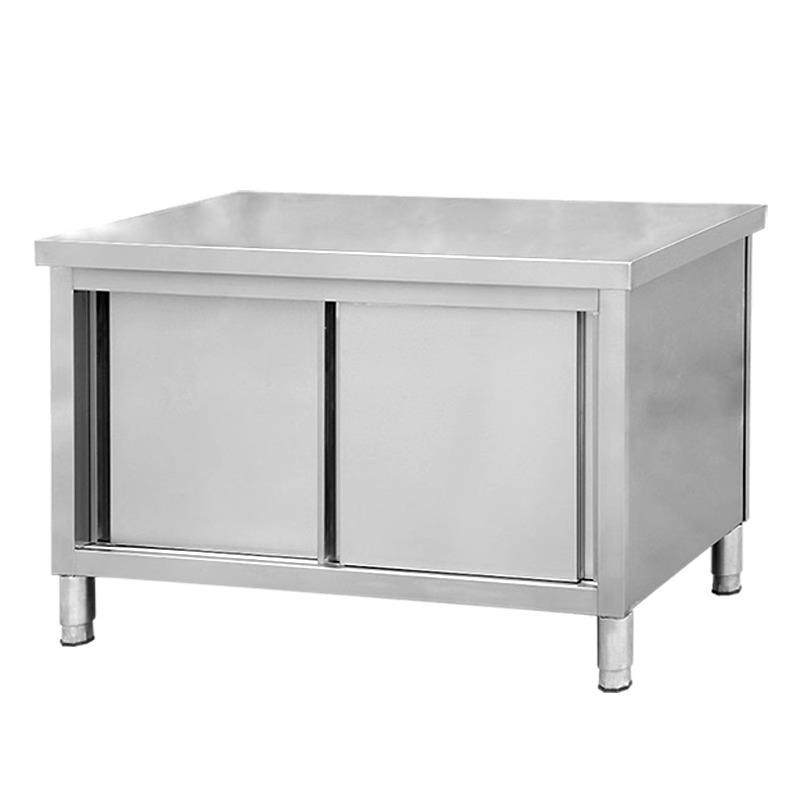加工定制特厚304不锈钢工作台推拉门操作台厨房打荷台案板切菜桌