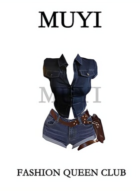 MUYI原创 酒吧gogo女团kpop韩舞商演甜辣风牛仔打歌服领舞演出服