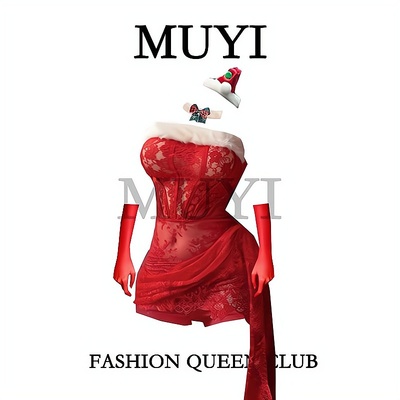 酒吧圣诞红色蕾丝透视擦边连衣裙