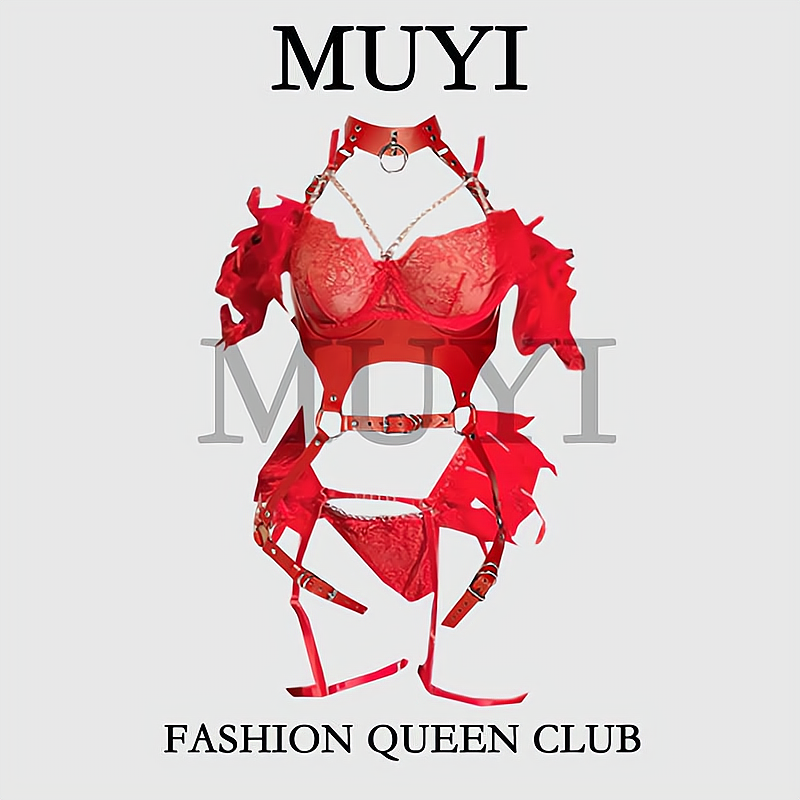 酒吧性感DS红色透视蕾丝点舞服