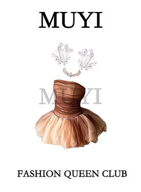 MUYI原创 酒吧gogo女团纯欲天鹅抹胸蓬蓬裙女歌手巡演演出服套装