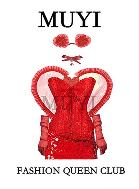 MUYI原创 酒吧跨年圣诞gogo红色主题秀舞服性感红精灵亮片演出服