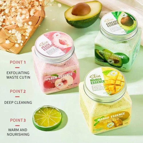 魅点水蜜桃身体磨砂膏鸡皮美白全身去角质清洁皮肤泥宝网红爆款