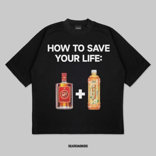 24SS 23 “如何拯救我的生活” 茉莉蜜+劲酒 恶搞标语 Tee