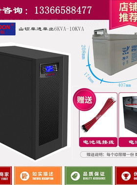 山顿UPS不间断电源SD6KNTL在线式6KVA/4800W 稳压电源外置蓄电池