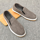 加绒老北京布鞋 男款 加厚灯芯绒布鞋 冬季 懒人一脚蹬保暖舒适软底鞋