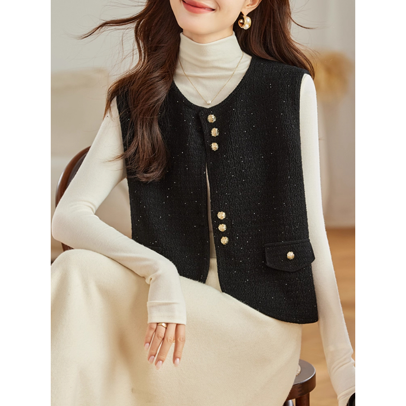 秋季新款小香风外搭针织马甲背心