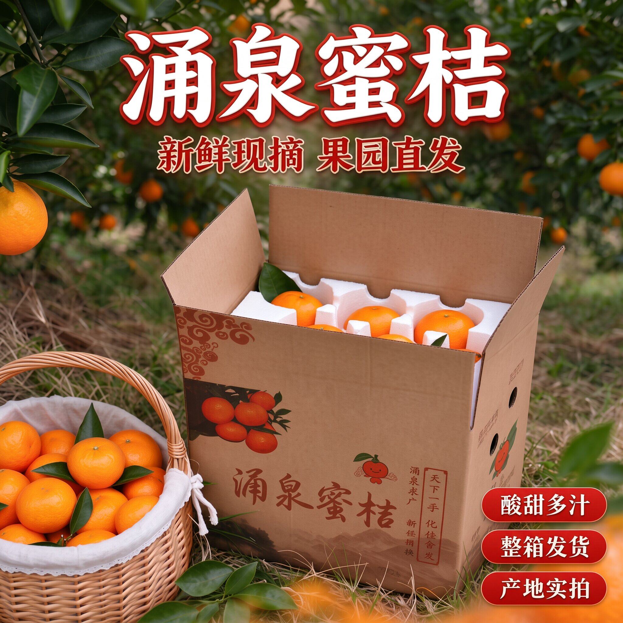 涌泉正宗蜜桔薄皮无渣橘子现发