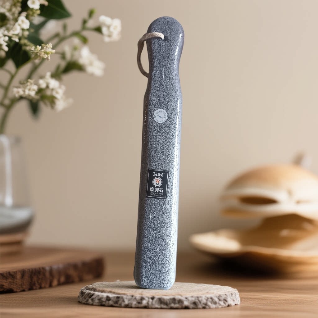 艾轻加长新品手柄款搓脚石去死皮老茧工具洗澡搓后背去泥磨脚石