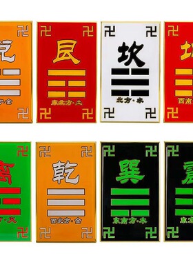 方形黄铜八宫房屋补角牌东南西北乾宫补角万字