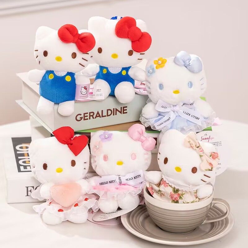 正版三丽鸥毛绒玩具hellokitty玩偶公仔娃娃kt凯蒂猫挂件礼品礼物