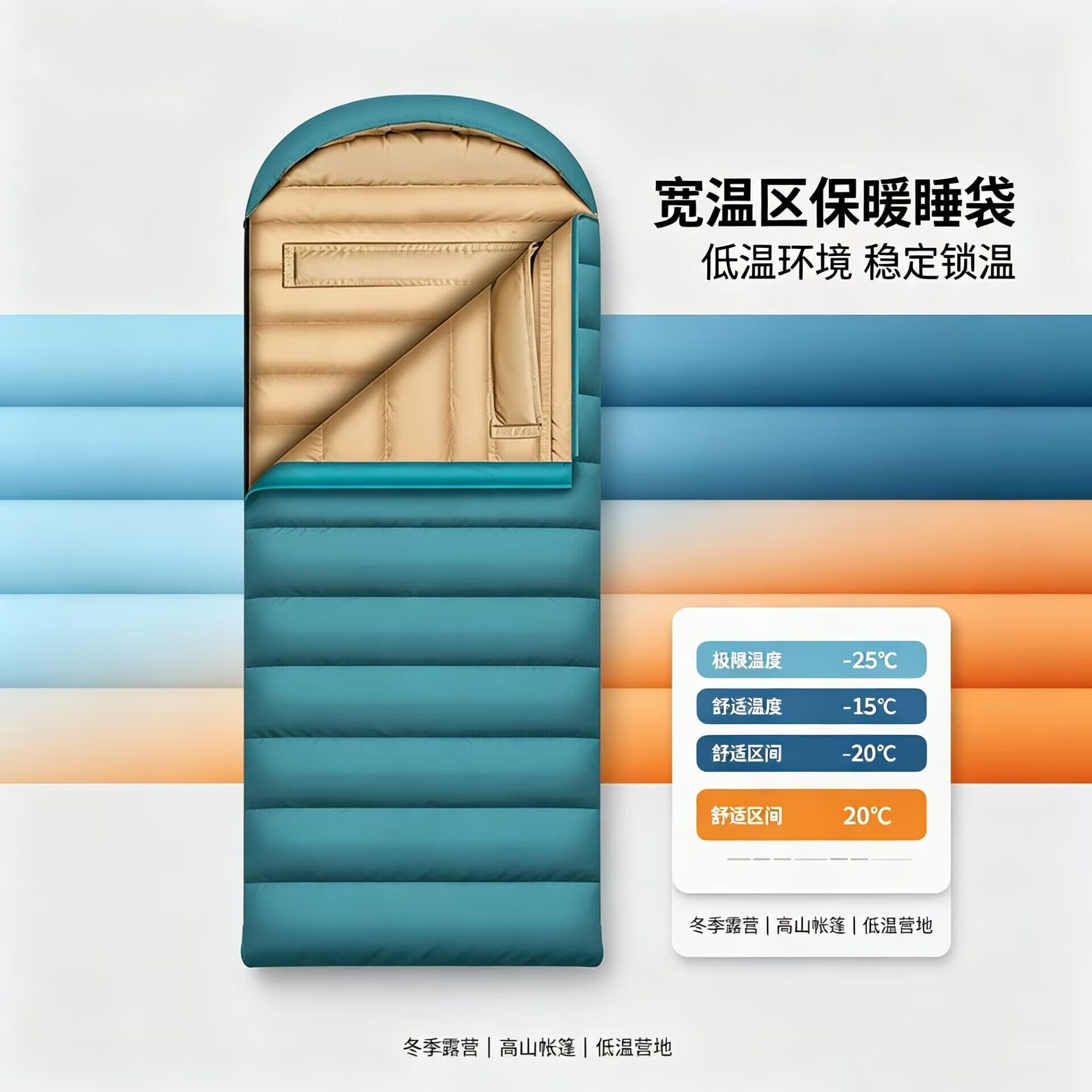户外保暖秋冬季羽绒睡袋