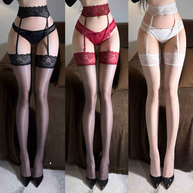 「雀羽」性感极光油亮吊带一体丝袜女薄款纯欲黑丝美腿长筒袜,女士内衣/男士内衣/家居服,长筒袜,淘宝优惠券,粉丝福利购,淘宝优惠卷