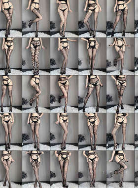 大码吊带丝袜黑丝镂空网袜女大号性感假吊带情调制服情趣连体丝袜