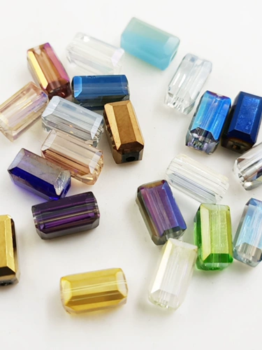 Стеклянные прямоугольные прозрачные бусины, аксессуар, серьги ручной работы, китайская шпилька, DIY