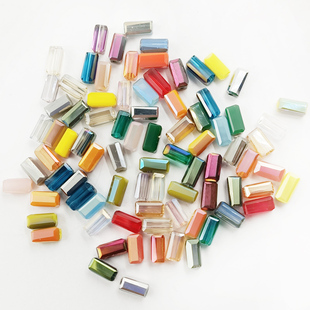 仿水晶玻璃 6mm 散珠diy手工制作耳环耳钉项链配饰材料长条长方3