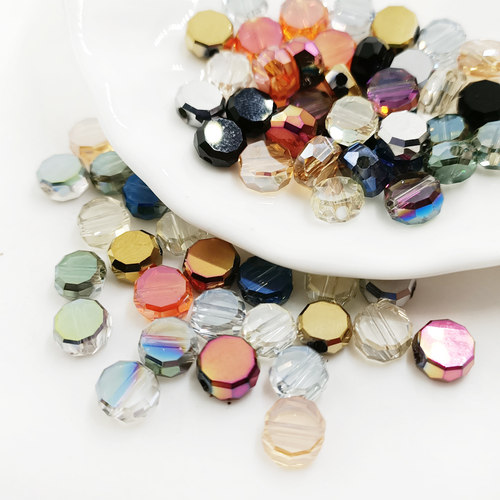 扁圆手工串珠手工散珠diy水晶珠