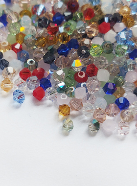 700颗装精品AB彩3mm菱形珠DIY水晶散珠子尖珠两头尖头饰品发簪子