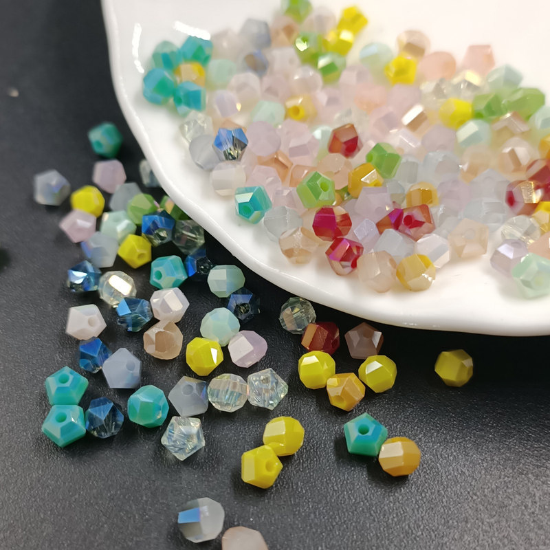 串珠材料 水晶玻璃diy手工制作饰品玻璃珠切面小西瓜球珠耳钉配件