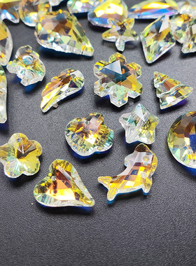 diy玻璃珠雨滴桃心手工材料配件