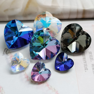 精品桃心 玻璃珠子DIY手工饰品项链耳环雨滴吊坠配件材料仿捷克钻