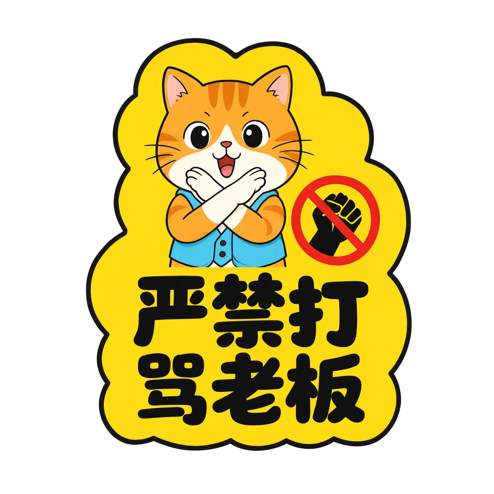 严禁打骂老板提示牌亚克力桌面摆件搞笑整蛊办公室创意标识牌