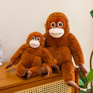 小红书同款红猩猩玩偶小猴子安抚布娃娃毛绒玩具抱枕女孩床上摆件